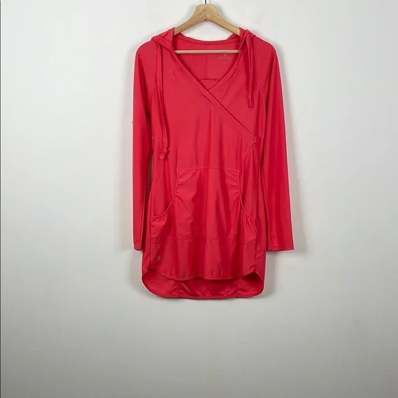 Athleta Wick It Wader Hoodie Swimsuit Coverup Dress with 2 Pockets Women's S - Picture 3 of 11